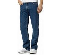 Men’s Straight Fit Denim Jeans - Classic Mid Rise Stretch Cotton Pants, Durable Hard Wearing Casual Trousers, Comfortable Stylish Relaxed Fit Jeans for Everyday Wear, Dark Blue-34W / 29L
