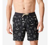 Men’s Surfing Boardshorts Mid-length Swim Shorts 18” - 100 Symbol Black