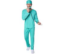 Men’s Surgeon Costume Halloween Fancy Dress Outfit Adult Doctor Hospital Nurse