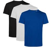 Men’s T-Shirts Multipack | Crew Neck Short Sleeve | 100% Cotton | Casual, Gym, Work, DIY, or Events | Comfortable & Durable Plain T-Shirts | Pack of 3 Black,Royal Blue and White XXL