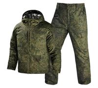 Men’s Tactical Uniforms Suit,Warm Winter Windproof Clothing Set, Waterproof Snow Ski Jacket and Pants(Russian Camo,L)