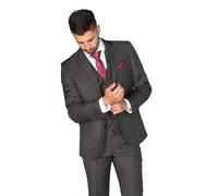 Men’s Tailored Fit Formal Suits Father and Son Matching 3 Piece Wedding Outfit, Dark Charcoal Grey, Chest 34R - Waist 28R