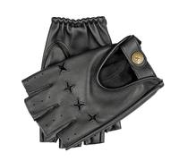 Men’s The Suited Racer Fingerless Water-Resistant Leather Driving Gloves - BLACK / L