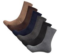 Men’s Thermal Diabetic Socks (6/12 Pairs) - Non-Elastic Soft Top Winter Warm Socks - Brushed Looped Terry Insulation for Circulation & Warmth - Gentle Grip Thick Thermal Socks - UK 6-11, Multicoloured