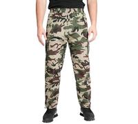Men’s Thermal Fleece-Lined Cargo Trousers - Windproof Water-Resistant Work Combat Pants with Multi Pockets, Elasticated Waist & Drawstring for Walking & Outdoor, Biker Cyclist Use - Green Camo L