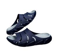 Men’s Thick Platform Open Toe Slide Sandals, Luminous Soft Cushion EVA Sport Slides, Non Slip Quick Dry Casual Slippers for Beach Shower Indoor Outdoor Walking(Sea bluegray,6.5 UK)