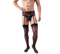 Men’s Tights Suspender Pantyhose Sissy Sexy Exotic Lingerie Stockings Garter Belt Set Naughty Femboy Slutty Bikini Outfits Gay Lingerie Bedroom Mankini Outfits Nightwear Dark Blue