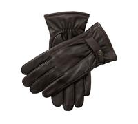 Men’s Touchscreen Lined Leather Gloves with Contrast Stitching