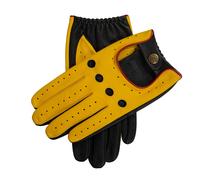 Men’s Touchscreen Three-Colour Leather Driving Gloves - Yellow/Black/Red / XL