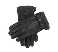 Men’s Touchscreen Wool Blend-Lined Leather Gloves with Vertical Stitch Design and Knitted Cuffs - Black/Grey / XL