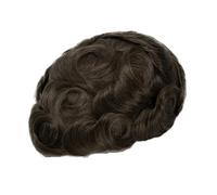 Men’s Toupee Men Swiss Lace Human Hair Prosthesis Replacement System | Breathable Men's Capillary Prothesis Toupee(6#,7x9)