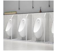 Men’s Urinal Privacy Screen BaffleWallMounted Glass Divider for Public Toilets Ideal for Hotels Schools Shopping Malls1 Piece White Urinal Partition