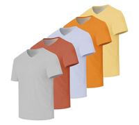 Men’s V-Neck Short Sleeve T-Shirts Plain Solid Color Casual Basic Tees 1/3/5 Pack Multipack Soft Breathable Summer Tops