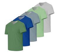 Men’s V-Neck Short Sleeve T-Shirts Plain Solid Color Casual Basic Tees 1/3/5 Pack Multipack Soft Breathable Summer Tops