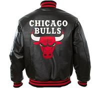 Men’s Vintage Letterman Baseball Varsity Leather Jacket. Chicago Red Bull Bomber Red and Black Jacket. (Red and Black, M)