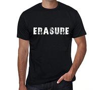 Men’s Vintage Tee Shirt Graphic T Shirt Erasure Large Black (L, Deep Black)