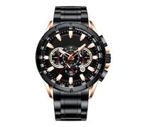 Men’s Waterproof Watch, Classic Timepiece with Three Subdials, Mechanical Band, Calendar Display, Luxury Fashion Accessory for Outdoor and Office Wear, 0.94 Inches