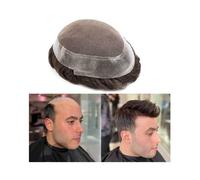 Men’s wigs Australian Base French Lace with PU Around Men Toupee Durable Human Hair Replacement System Mens toupees(6x8)