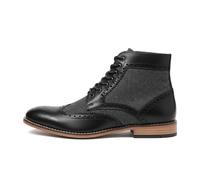 Men’s Wingtip Brogue Ankle Boots Leather Lined Chukka Dress Shoes - Black 8