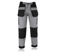 Men’s Work Trousers -Heavy Duty Cargo Pants with Reinforced Knees,Stretch Waist - Durable Industrial Workwear for Construction, DIY, Mechanics & Tradesmen (UK, Waist & Inseam, 38, 29, Grey)