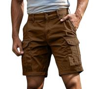 Men’s Workwear Cargo Shorts, 2026 Heavy Duty Multi-Pocket Utility Shorts, Breathable Cotton Knee Length Shorts for Work, Hiking, Gardening (Coffee, M)