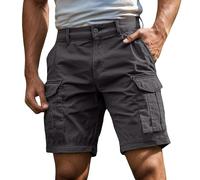 Men’s Workwear Cargo Shorts, 2026 Heavy Duty Multi-Pocket Utility Shorts, Breathable Cotton Knee Length Shorts for Work, Hiking, Gardening (Dark Gray, M)