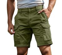 Men’s Workwear Cargo Shorts, 2026 Heavy Duty Multi-Pocket Utility Shorts, Breathable Cotton Knee Length Shorts for Work, Hiking, Gardening (Army Green, M)
