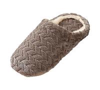 Men’s Woven Pattern Indoor Outdoor Slippers with Plush Fleece Lining, Non-slip Rubber Sole Warm Mule House Shoes, Soft Furry Upper, Slip-On Comfy Winter Slippers, Lightweight and Durable