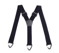 Men’s X-Back Braces, Adjustable Black Polyester Suspenders with 3 Clips, 3.8cm Wide Everyday Braces for Casual, Work & Daily Wear