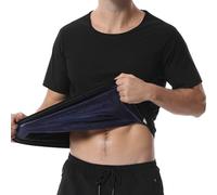 Men Sauna Suit for Weight Loss: Neoprene Compression Sweat Vest Short Sleeve Sweat Body Shaper - Slimming Sauna Shirt Training Jackets Clothes Exercise Fitness for Gym Workout