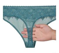 Men Seamless G-string Low Rise Lace T-Back Thong Underwear High Elastic Stretch 70% Polyester 30% Spandex Minimal Coverage Briefs for Daily Active Wear and Sensual Comfort (XL Green)