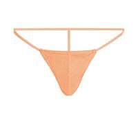 Men Sexy Funny Thong Underwear, Men's Thong String Soft Briefs Bulge Pouch Male Thongs Low Rise T-Back Bikini Thongs Y Fronts Underwear Briefs Body Building Thon Orange