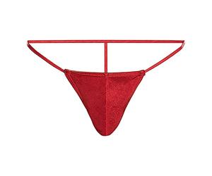 Men Sexy Funny Thong Underwear, Men's Thong String Soft Briefs Bulge Pouch Male Thongs Low Rise T-Back Bikini Thongs Y Fronts Underwear Briefs Body Building Thon Red