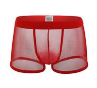Men Sexy Mesh Boxer Briefs, See Through Breathable Men's Briefs Underwear, Fishnet Sheer Low Rise Underpants Gift for Boyfriend, Daily Stretch Underwear Boxer Shorts, Hipsters Trunk Underwear for Men