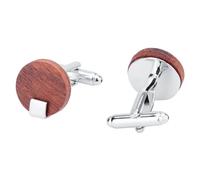 Men Shirt Cufflinks Natural Redwood Men's Business Cufflinks for Wedding, Birthday