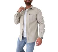 Men Shirt Jacket Spring Autumn Transition Casual Jacket Slim Fit Lapels Button Placket Men Long Sleeve Jacket All-Match Men Outdoor Jacket A-Light Apricot XXL