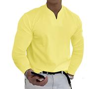Men Shirt Longsleeve Men Compression Shirt Sport Shirt Men's Functional Shirt Long Sleeve T-Shirts Sun Protection Shirts Sport Shirt for Running H-Yellow 5XL