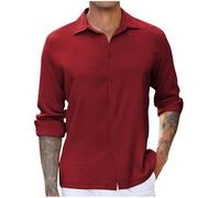 Men Shirt Sale Clearance Solid Lapel Button Down Long Sleeve Formal Tops Office Work Business Tees Casual Loose Comforty Fashion Pullover Blouses Classic Fall Winter Clothes UK Size M-3XL Deals