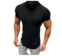 Men Shirts Mens Shirts Long Sleeve Regular Fit 17. 5 Mens White T Short Sleeve Hawaiian-Print Leaves Flowers Pineapple Sports T for Men Adult Flamingo Shirt Gift for (Black,L)