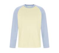 Men Shirts Plus Size T-Shirts Casual Mens T Shirts Round Neck Men Tshirt Raglan Patchwork Men Tops Cotton Mens Sweatshirt Long Sleeve Mens Pullover Light Blue