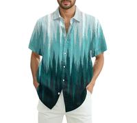 Men Shirts, Short Sleeve Summer Casual Regular Fit Button Down Shirt for Denim Tops Basic 80S Outfits (XXL, Turquoise)