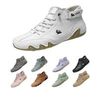 Men Shoes Barefoot Shoes Waterproof Pain Relieving Shoe Men's Trainers Orthopaedic Arch Support Breathable Shoe Mountain Experts Outdoor Leisure Sneakers (White, 7)