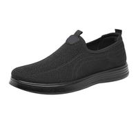 Men Shoes Winter Breathable Four Season Round Toed Casual Lazy Walking Shoes Red Trainers (Black, 6.5)