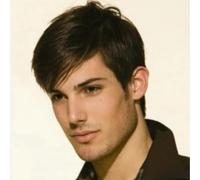 Men Short Hair Synthetic Wigs for Daily Use Fashion Wig Ombre Male Natural Hair Heat Breathable-Black Brown-6inches