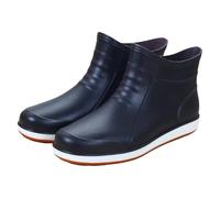 Men Short Rain Rubber Boots Waterproof Ankle Deck Shoes,Chelsea Wellies Men Lightweight Wading Boots Comfortable Fishing Shoes Integral Molding Boot With Non Slip Sole Outdoor Work Footwear