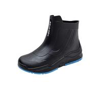 Men Short Rain Rubber Boots Waterproof Ankle Deck Shoes,Waterproof Wellies Men Comfortable Chelsea Rain Shoes Lightweight Garden Booties With Non Slip Sole Outdoor Fishing Footwear For Rainy Day