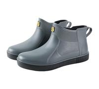 Men Short Wellies,Male Wide Fit Wellies,Solid Colors Waterproof Ankle Rain Boot, Garden Flat Chunky Rubber Bottoms Work Safety Bootie,Outdoor Activities With Non-Slip Soles For All Seasons