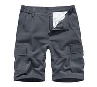 Men Shorts Slim Fit Stretch Cotton Cargo Short Pants Comfort Elastic Waistband Lightweight Plain Trousers Multi Pockets Casual Summer Jogger Rip-Stop Combat Cargo Bottom Outdoor Climbing Training