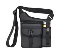 Men Shoulder Bag - 25x23x6cm 245g, Waterproof Chest Bag, Water Bottle Holder | Hiking Camping Cycling Outdoor Sports School Travel Work Gym Adventurers Multitasking Teenagers, Grey, Se référer à la