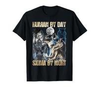 Men Sigma Meme Alpha Wolf Lover Human By Day Sigma By Night T-Shirt